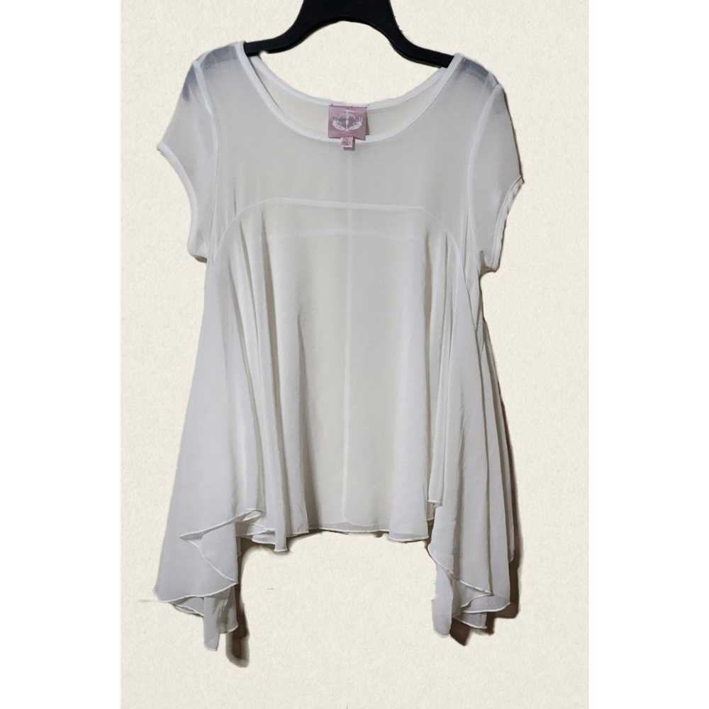 Women's Romeo & Juliet Couture Sheer White Top- Small